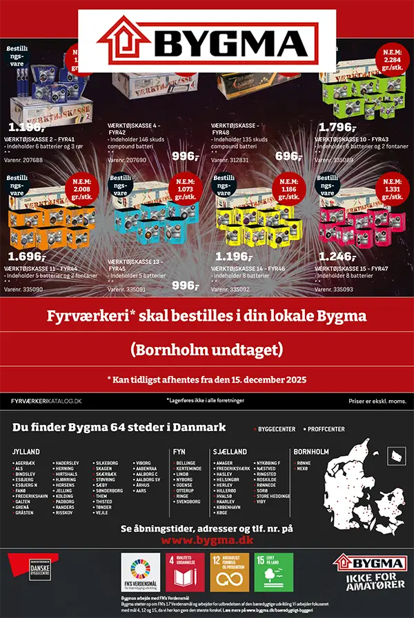 Bygma fyrværkerikatalog 2025 2026