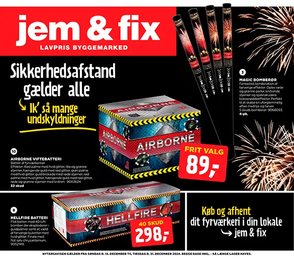 Jem & Fix fyrværkerikatalog 2024 – forside