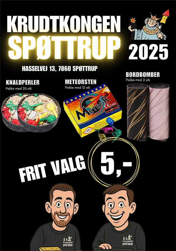 Krudtkongen Spøttrup fyrværkerikatalog 2025 2026