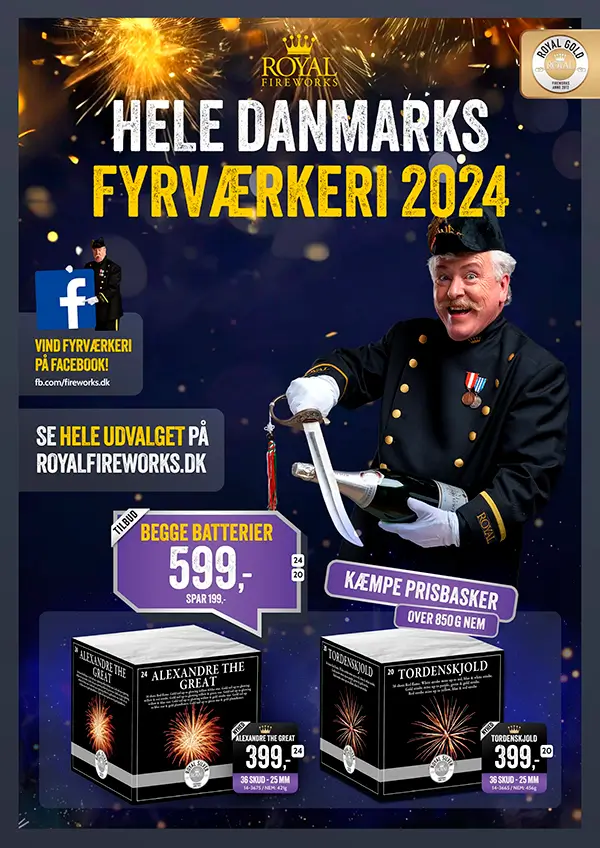 Royal Fireworks Gold fyrværkerikatalog 2024 – forside